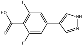 2,6-DIFLUORO-4-(1H-PYRAZOL-4-YL)BENZOIC ACID 结构式