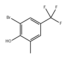 2-溴-6-甲基-4-(三氟甲基)苯酚 结构式