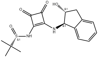 (S)-N-(2-(((1R,2R)-2-羟基-2,3-二氢-1H-茚-1-基)氨基)-3,4-二氧环丁-1-烯-1- 基)-2-甲基丙烷-2-亚磺酰胺 结构式