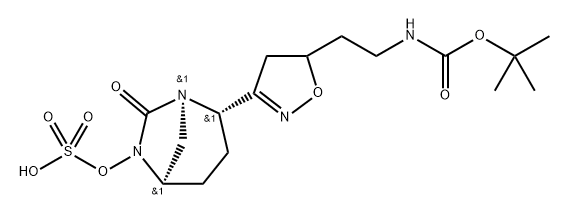 TERT-BUTYL N-[2-[3-[(2S,5R)-7-OXO-6-SULFOOXY-1,6-DIAZABICYCLO[3.2.1]OCTAN-2-YL]-4,5-DIHYDROISOXAZOL- 结构式