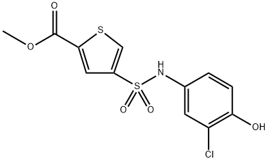 methyl 4-(N-(3-chloro-4-hydroxyphenyl)sulfamoyl)thiophene-2-carboxylatemethyl 4-(N-(3-chloro-4-hydroxyphenyl)aminosufonyl-)Thien-2-carboxylic acidsalt 结构式