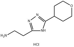 2-[5-(oxan-4-yl)-4h-1,2,4-triazol-3-yl]ethan-1-amine dihydrochloride 结构式