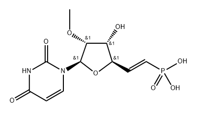 化合物 1-[(5E)-5,6-DIDEOXY-6-PHOSPHONO-2-O-METHYL-Β-D-RIBO-HEX-5-ENOFURANOSYL)URACIL 结构式