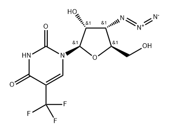 3'-Azido-3'-deoxy-5-trifluoromethyluridine 结构式