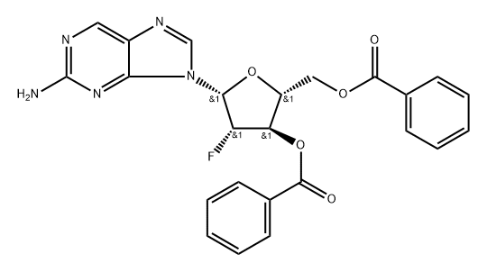 2-AMinopurine -9-beta-D-(3',5'-di-O-benzoyl-2'-deoxy-2'-fluoro)arabinoriboside 结构式