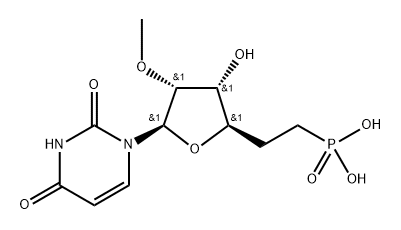 化合物 1-[6-PHOSPHONO-2-O-METHYL-Β-D-RIBO-HEXOFURANOSYL]URACIL 结构式