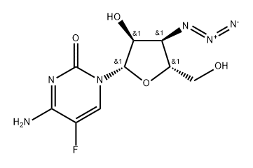 3'-Azido-3'-deoxy-5-fluoro-beta-L-cytidine 结构式