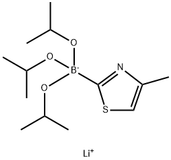 三异丙氧基(4-甲基-2-噻唑基)硼酸锂 结构式