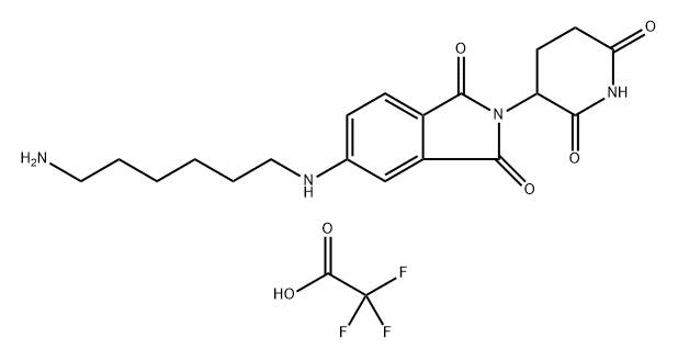 5-[(6-aminobutyl)amino]-2-(2,6-dioxo-3-piperidinyl)-1H-Isoindole-1,3(2H)-dione, 2,2,2-trifluoroacetate 结构式
