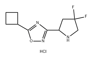 5-环丁基-3-(4,4-二氟吡咯烷-2-基)-1,2,4-噁二唑盐酸盐 结构式