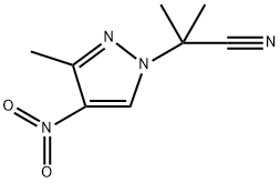 2-甲基-2-(3-甲基-4-硝基-吡唑-1-基)丙腈 结构式