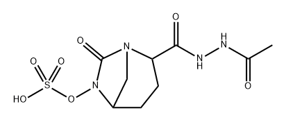 7-Oxo-6-(sulfooxy)-1,6-diazabicyclo[3.2.1] octane-2-carboxylic acid 2-(2-acetylhydrazide) 结构式