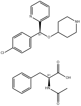 (S)-2-[(4-氯苯基)(4-哌啶氧基)甲基]吡啶N-乙酰-L-苯丙氨酸盐 结构式