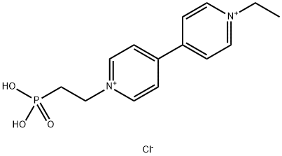 2-[4-(1-ethylpyridin-1-ium-4-yl)pyridin-1-ium-1-yl]ethylphosphonic 结构式
