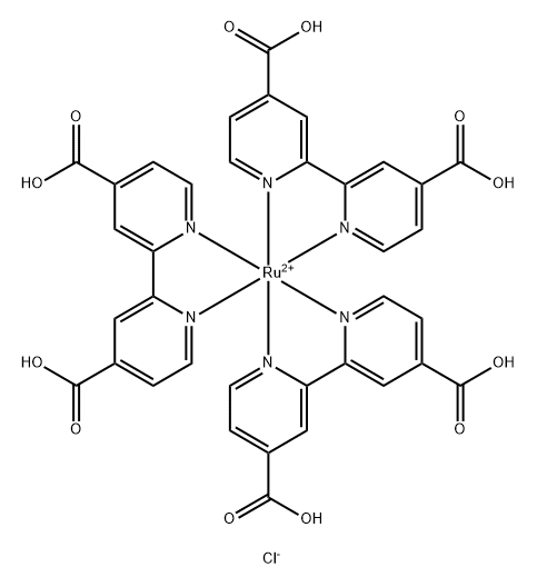 三(4,4'-二羧酸-2,2'-联吡啶)钌(II)二氯化物 结构式