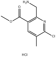 2-(氨基甲基)-6-氯-5-甲基烟酸甲酯盐酸盐 结构式