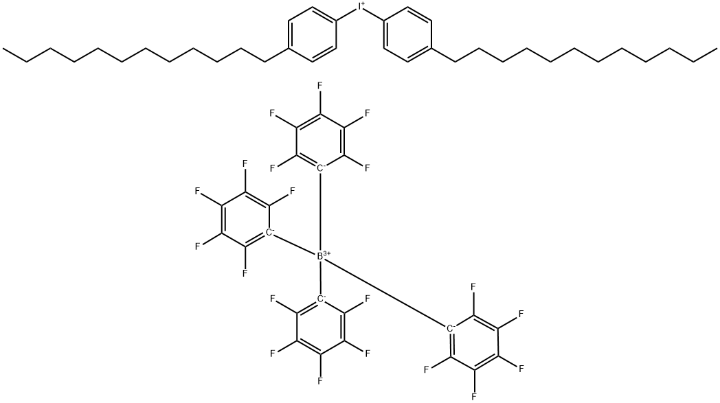 四(五氟苯基)硼酸-双(4-十二烷基苯基)碘鎓盐 结构式