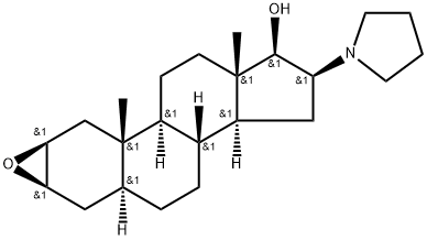 Androstan-17-ol, 2,3-epoxy-16-(1-pyrrolidinyl)-, (2β,3β,5α,16β,17β)- 结构式