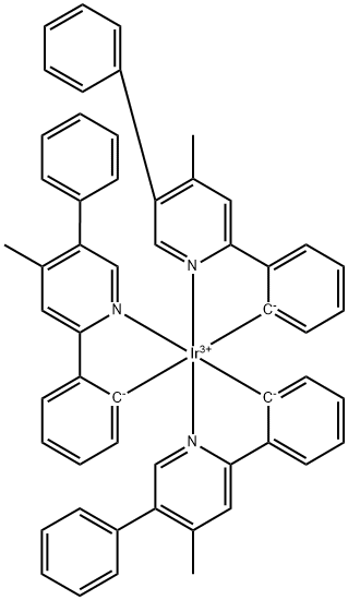 OC-6-22-三[2-(4-甲基-5-苯基-2-吡啶基-ΚN)苯基-ΚC]铱 结构式