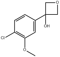 3-(4-chloro-3-methoxyphenyl)oxetan-3-ol 结构式