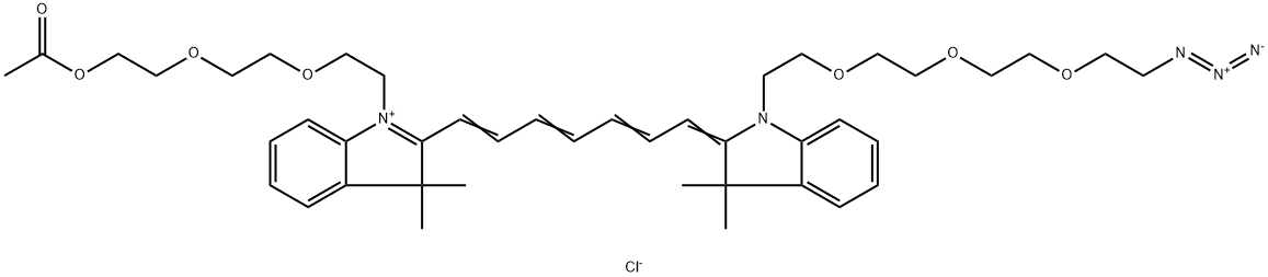 N-(AC-三聚乙二醇)-N'-(叠氮-三聚乙二醇)-CY7染料 结构式