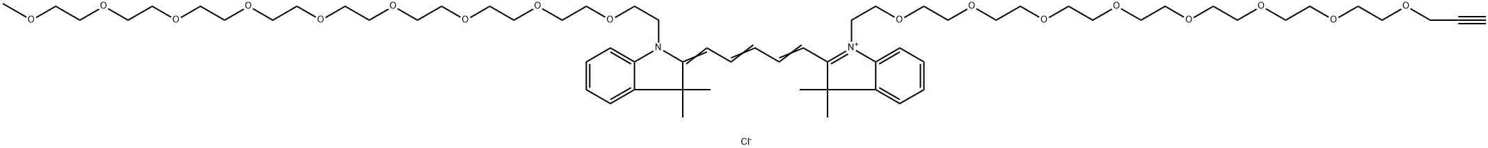 N-(m-PEG9)-N'-(propargyl-PEG8)-Cy5 结构式