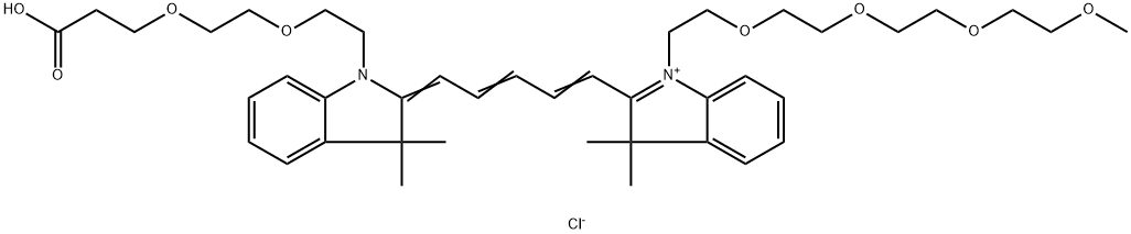 N-(m-PEG4)-N'-(PEG2-acid)-Cy5 结构式