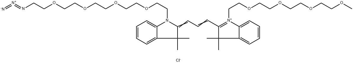 N-(m-PEG4)-N'-(azide-PEG4)-Cy3 结构式