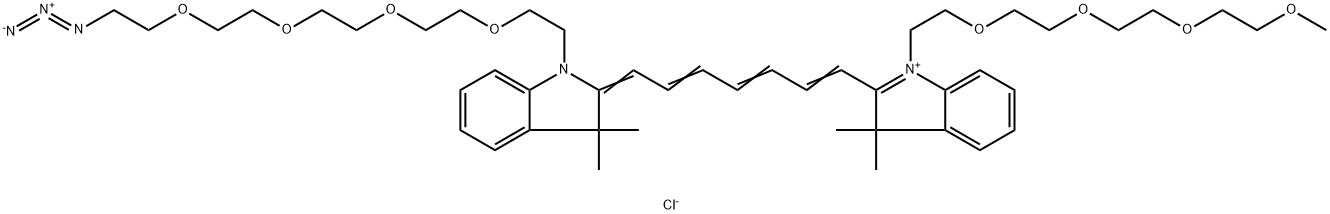 N-(甲氧基-四聚乙二醇)-N'-(叠氮-四聚乙二醇)-CY7染料 结构式