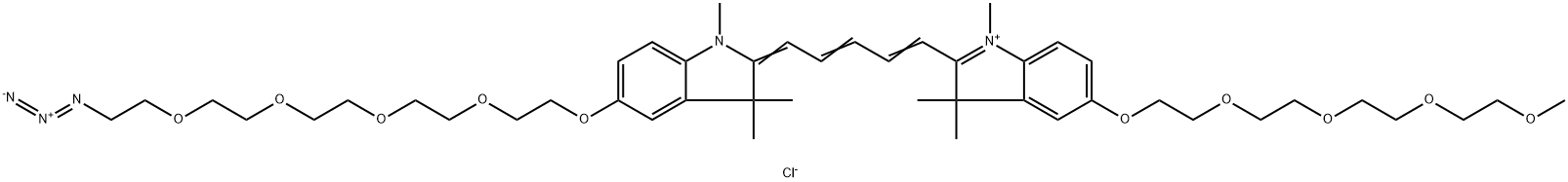 N-甲基-N'-甲基-O-(甲氧基-四聚乙二醇)-O'-(叠氮-四聚乙二醇)-CY5染料 结构式