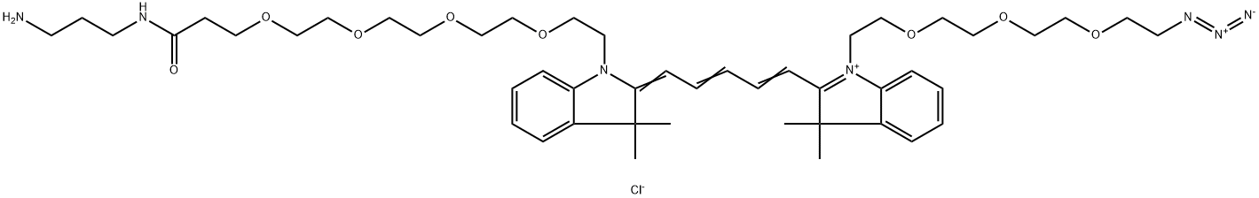 N-(叠氮-三聚乙二醇)-N'-(氨基-C3-四聚乙二醇)-CY5染料 结构式