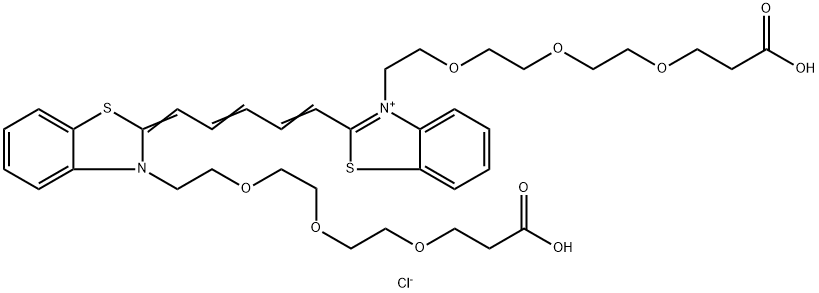 N, N'-双(羧酸-三聚乙二醇)-苯并噻唑CY5染料 结构式