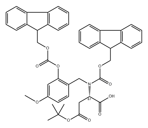 FMOC-[FMOC-HMB]-ASP(OTBU)-OH 结构式