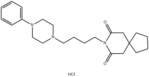 8-(4-(4-Phenylpiperazin-1-yl)butyl)-8-azaspiro[4.5]decane-7,9-dione dihydrochloride 结构式