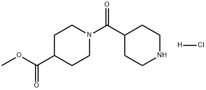 4-Piperidinecarboxylic acid, 1-(4-piperidinylcarbonyl)-, methyl ester, hydrochloride (1:1) 结构式