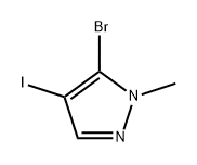 5-溴-4-碘-1-甲基-1H-吡唑 结构式