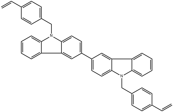 9,9′-双[(4-乙烯基苯基)甲基] -3,3′-双-9H-咔唑 结构式