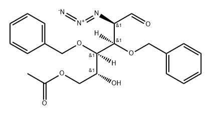 6-O-乙酰基-2-叠氮基-3,4-二-O-苄基-2-脱氧D-D-吡喃葡萄糖 结构式