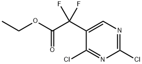 2-(2,4-二氯嘧啶-5-基)-2,2-二氟乙酸乙酯 结构式