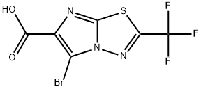 5-bromo-2-(trifluoromethyl)imidazo[2,1-b][1,3,4]thiadiazole-6-carboxylic acid 结构式
