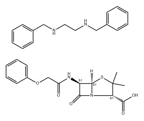 苯氧甲基青霉素(苄星青霉素)四水合物 结构式