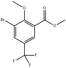 Methyl 3-bromo-2-methoxy-5-(trifluoromethyl)benzoate 结构式