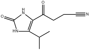 2,3-Dihydro-5-(1-methylethyl)-γ,2-dioxo-1H-imidazole-4-butanenitrile 结构式