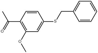 1-[2-Methoxy-4-[(phenylmethyl)thio]phenyl]ethanone 结构式