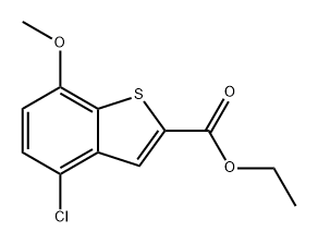 4-氯-7-甲氧基苯并[B]噻吩-2-甲酸乙酯 结构式