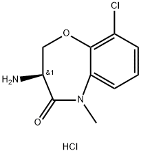 (S)-3-氨基-9-氯-5-甲基-2,3-二氢苯并[B] [1,4]氧氮杂-4(5H)-一盐酸盐 结构式