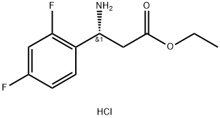 (R)-3-氨基-3-(2,4-二氟苯基)丙酸乙酯盐酸盐 结构式