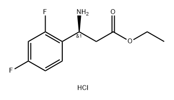 ethyl (3S)-3-amino-3-(2,4-difluorophenyl)propanoate hydrochloride 结构式