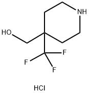 [4-(trifluoromethyl)piperidin-4-yl]methanol hydrochloride 结构式