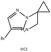 [1-(4-bromo-1H-pyrazol-1-yl)cyclopropyl]methanamine hydrochloride 结构式